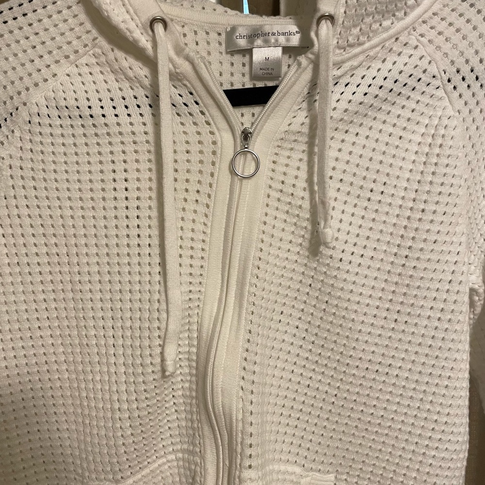 Waffle print jacket/ swimsuit cover up